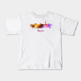 Taipei skyline in watercolor Kids T-Shirt